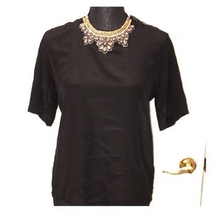 100% Silk Black Blouse